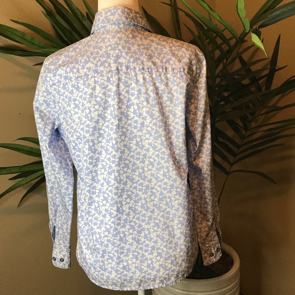 ORVIS Hearts Print Button Down Shirt -100% Cotton - Picture 8 of 16
